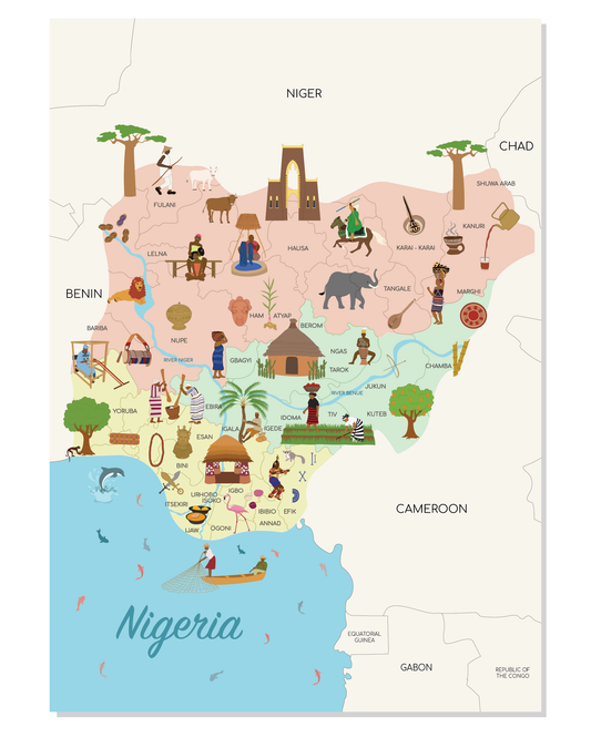 MAP OF NIGERIA POSTER